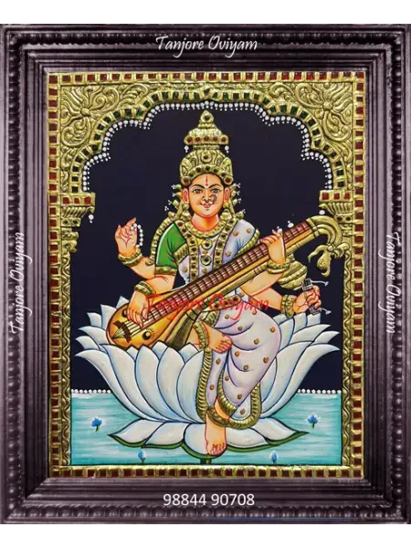 Goddess Saraswathi Tanjore Painting